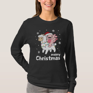 アクソロテルラマアルパカメリークリスマス動物 Tシャツ