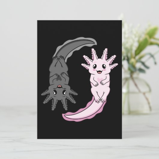 アクソロテル陰陽かわいい動物アクソロトルズラバーオーナー サンキューカード (スタンド正面)