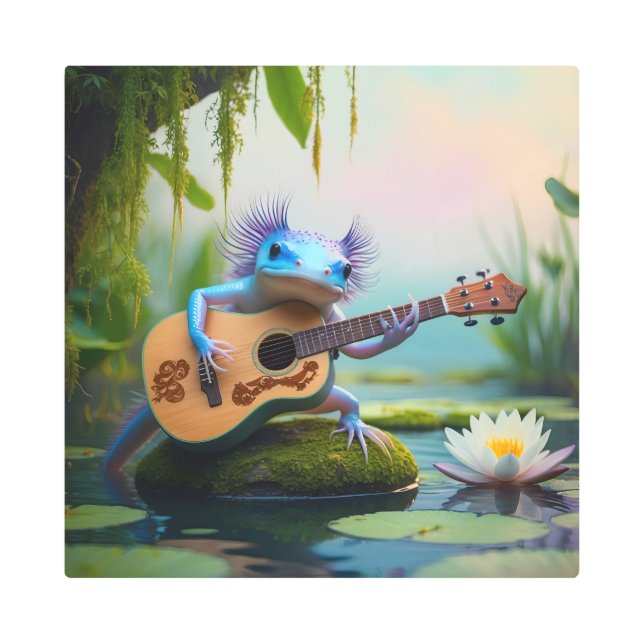 アクソロテ遊ルのギター メタルプリント (正面)