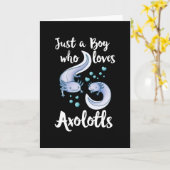 アクソロトルが可愛いアクソロトルギフトが好きな少年 カード (黄色い花)