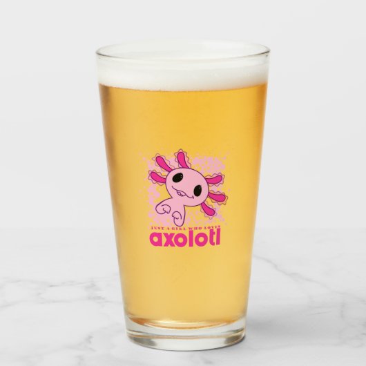 アクソロトルが大好きな女の子だけのピンク タンブラーグラス (ドリンク正面)