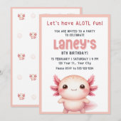 アクソロトルが誕生日の女の子たちを誘ってるよ、アクソロトルが誘ってるよ 招待状 (正面/裏面)