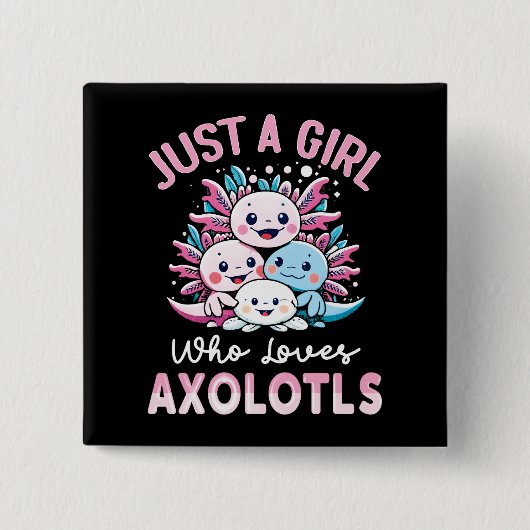 アクソロトルを愛する女の子 缶バッジ (正面)