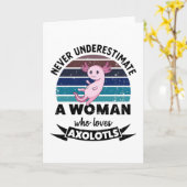 アクソロトルを愛する女性を決して過小評価しない カード (黄色い花)