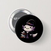 アクソロトルウィッチ – かわいいハロウィーン 缶バッジ (正面&裏面)