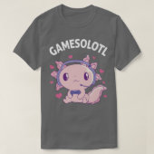 アクソロトルガメソロトルかわいいチビ(小さくかわいく書いた感じ)パステルゴシックアニメ Tシャツ (デザイン正面)