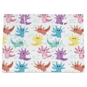 アクソロトルキッズかわいいサラマンダーパターン ラージペーパーバッグ (正面)