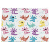 アクソロトルキッズかわいいサラマンダーパターン ラージペーパーバッグ (裏面)