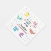 アクソロトルキッズキュートサラマンダーバースデーパーティー スタンダードランチョンナプキン (角)