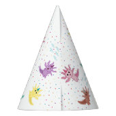 アクソロトルキッズキュートサラマンダーバースデーパーティー パーティーハット (裏面)