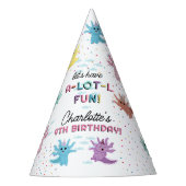 アクソロトルキッズキュートサラマンダーバースデーパーティー パーティーハット (正面)