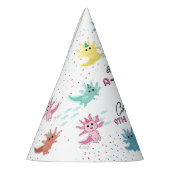 アクソロトルキッズキュートサラマンダーバースデーパーティー パーティーハット (左)