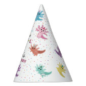 アクソロトルキッズキュートサラマンダーバースデーパーティー パーティーハット (右)