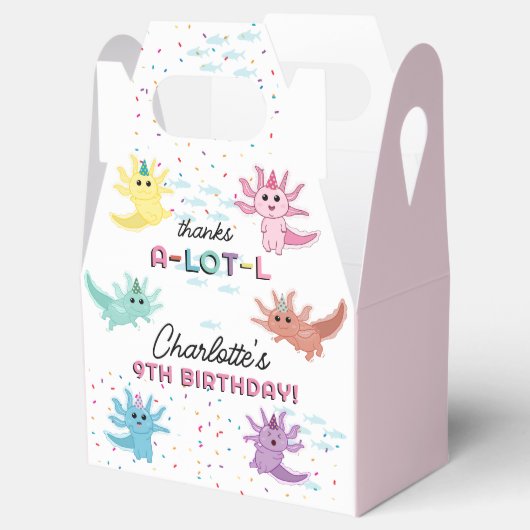 アクソロトルキッズキュートサラマンダーバースデーパーティー フェイバーボックス (オープン)