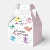 アクソロトルキッズキュートサラマンダーバースデーパーティー フェイバーボックス (正面サイド)