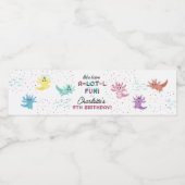 アクソロトルキッズキュートサラマンダーバースデーパーティー ペットボトルラベル (シングルラベル)