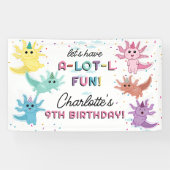 アクソロトルキッズキュートサラマンダーバースデーパーティー 横断幕 (横)