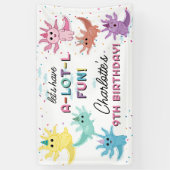 アクソロトルキッズキュートサラマンダーバースデーパーティー 横断幕 (縦)