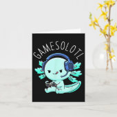 アクソロトルゲーマーアニメギフトかわいい少年少女 カード (黄色い花)