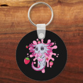 アクソロトルストロベリーミルクかわいいかわいいアニメギフトギアー キーホルダー (正面)