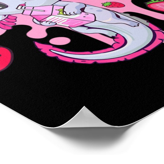 アクソロトルストロベリーミルクかわいいかわいいアニメギフトギアー ポスター (角)