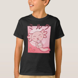 アクソロトルストロベリーミルクレトロかわいいジャパンAxolotl Tシャツ
