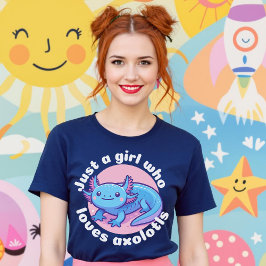 アクソロトルスブルーのかわいいが可愛い女の子 Tシャツ