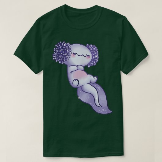 アクソロトルスリープ昼寝カおもしろいウトアクソロトルズかわいい Tシャツ (デザイン正面)