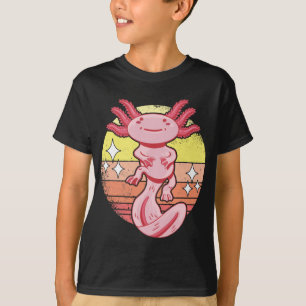 アクソロトルズレトロサンセットアクソロトルかわいい Tシャツ