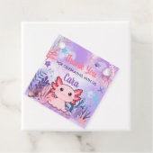 アクソロトルバースデーパーティースクエアメッセージカード フェイバータグ (インサイチュ)