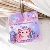 アクソロトルバースデーパーティースクエアメッセージカード フェイバータグ