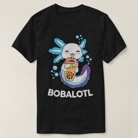 アクソロトルボバブルティーかわいいアニメキッズ日本のズ Tシャツ (デザイン正面)