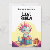 アクソロトルボーイ&ガールバースデーパーティー 招待状 (正面)