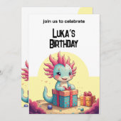 アクソロトルボーイ&ガールバースデーパーティー 招待状 (正面/裏面)