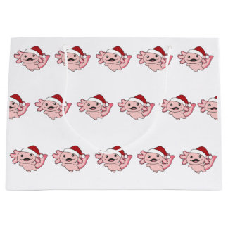 アクソロトルメリークリスマスウィンターアクソロトル ラージペーパーバッグ