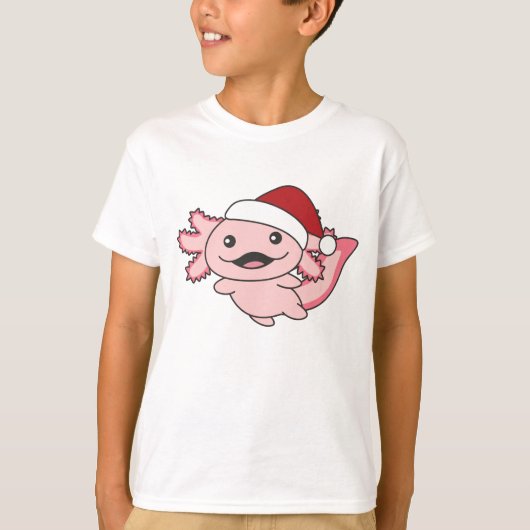 アクソロトルメリークリスマスウィンターアクソロトル Tシャツ (正面)