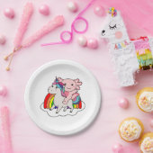 アクソロトルユニコーン虹の動物のユニコーン ペーパープレート (パーティー)