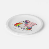 アクソロトルユニコーン虹の動物のユニコーン ペーパープレート (アングル)