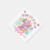 アクソロトルユニコーン誕生日ガールパーティーカラフルテーマ スタンダードカクテルナプキン (角)