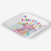 アクソロトルユニコーン誕生日ガールパーティーカラフルテーマ ペーパープレート (傾斜あり)