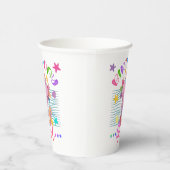 アクソロトルユニコーン誕生日ガールパーティーカラフルテーマ 紙コップ (右)