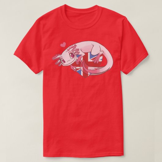 アクソロトルラブイギリス Tシャツ (デザイン正面)