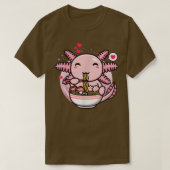 アクソロトルラーメンかわいいアニメ日本のオタク Tシャツ (デザイン正面)