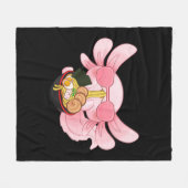 アクソロトルラーメンかわいい日本のアニメ麺ギフトWo フリースブランケット (正面(横))