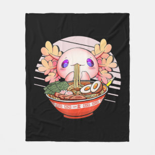 アクソロトルラーメン日本のかわいいアニメオタク フリースブランケット
