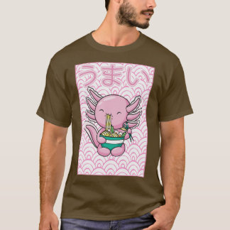 アクソロトルラーメン麺日本のかわいいオタク Tシャツ