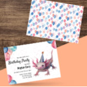 アクソロトルワイルドアニマルバースデーパーティーお祝い 招待状