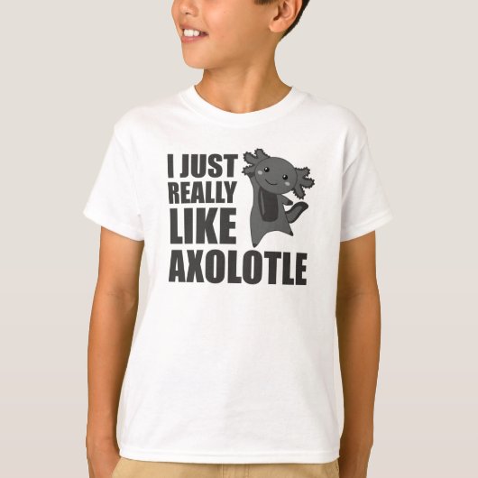 アクソロトル好きかわいい動物のピンク子供へ色 Tシャツ (正面)