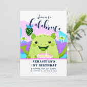 アクソロトル飲みミルク1st誕生日 招待状 (スタンド正面)