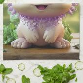 アクソロトル魅力的ミンティ キッチンタオル (折り畳み)